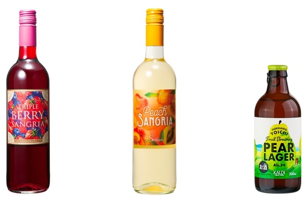 デザートにもなる「甘口フルーツ風味」のお酒3種がカルディにて発売
