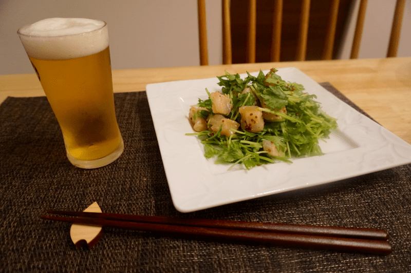 【レシピ】ちょっとお洒落なおつまみで乾杯♪「ホタテと香草のマスタードサラダ」