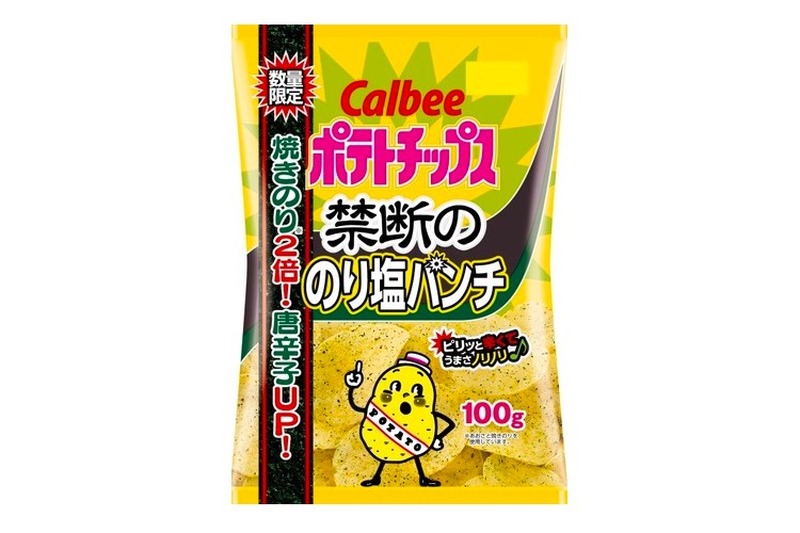 焼きのりと唐辛子を強化した「ポテトチップス 禁断ののり塩パンチ」発売！