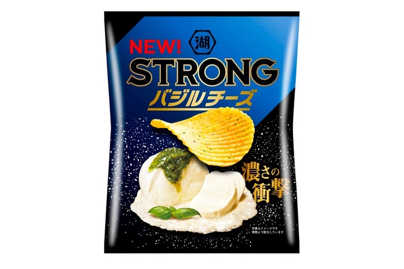 夏にピッタリな「湖池屋STRONG ポテトチップス バジルチーズ」発売！