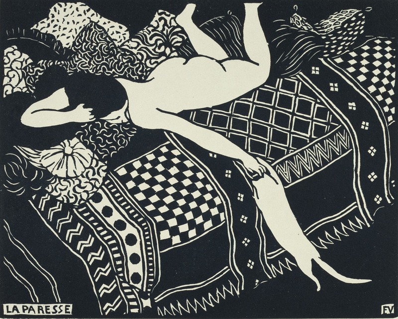フェリックス・ヴァロットン《怠惰》1896年木版、紙17.8×22.1cm三菱一号館美術館