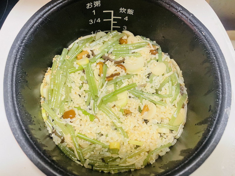 【レシピ】材料を混ぜて炊くだけ！シメにも最高な「山菜炊き込みご飯」