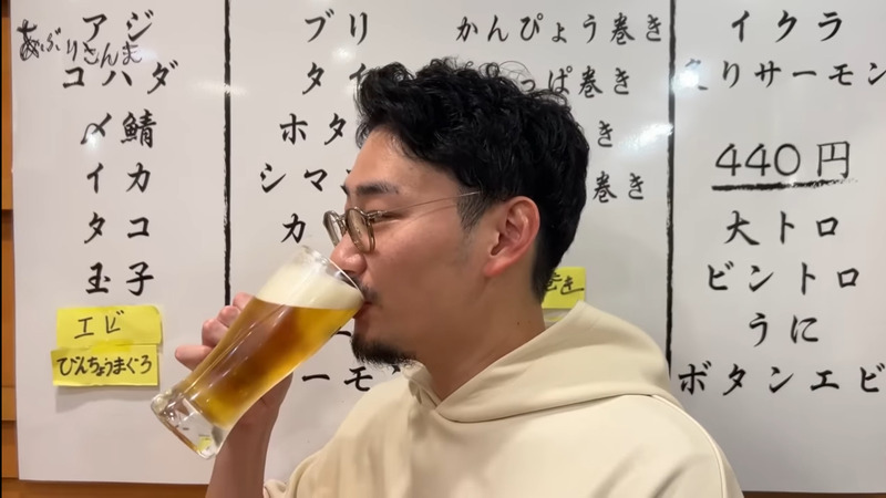 【居酒屋レポ動画】駅から30秒！酒好きのための立ち食い寿司・神田「立ち喰い寿司 大松」に行ってきた