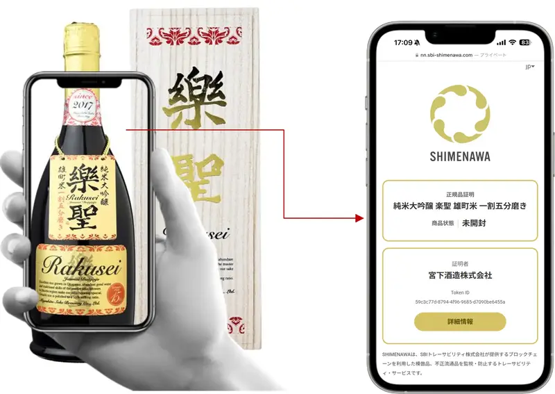 日本酒×ブロックチェーンで偽造対策、宮下酒造がSBIトレーサビリティ「SHIMENAWA」を採用