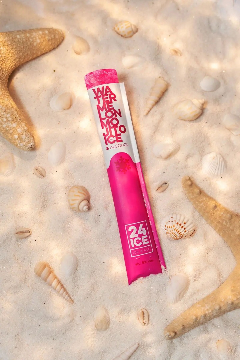 【酔うアイス「24 ICE」に新フレーバー！】鮮やかなピンクのスイカ味「24 ICE Watermelon Mojito」が6月から順次販売開始