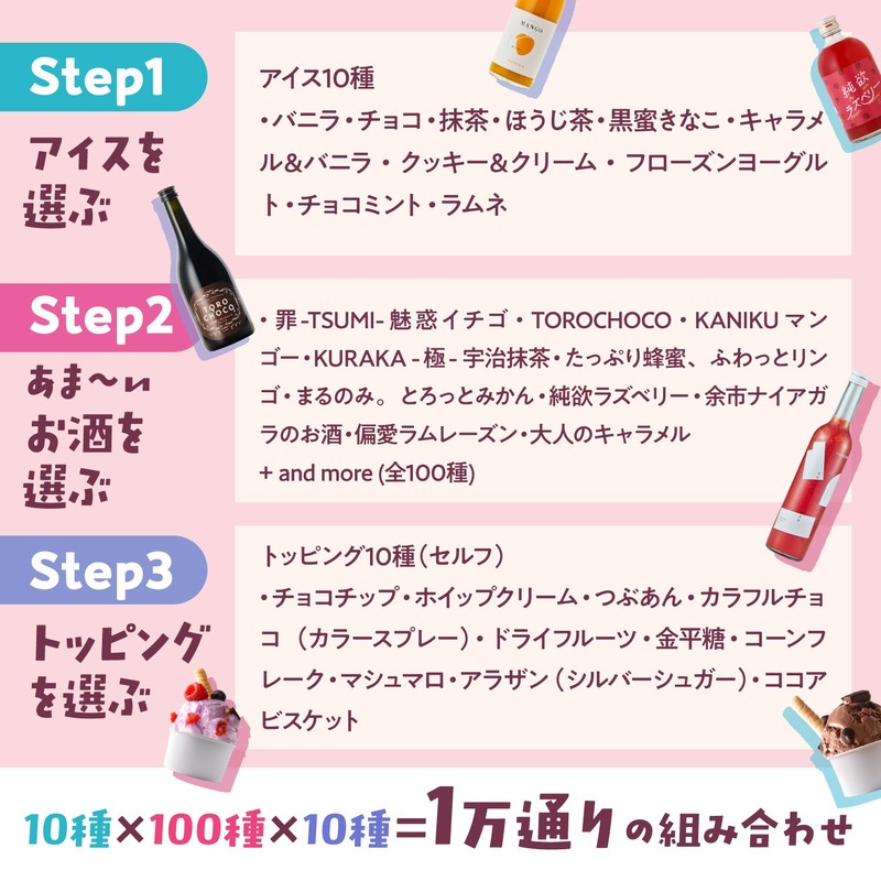 【甘いお酒 × アイス × トッピングが1万通り以上！】「あま～いお酒とアイスの楽園 produced by クランド」開催