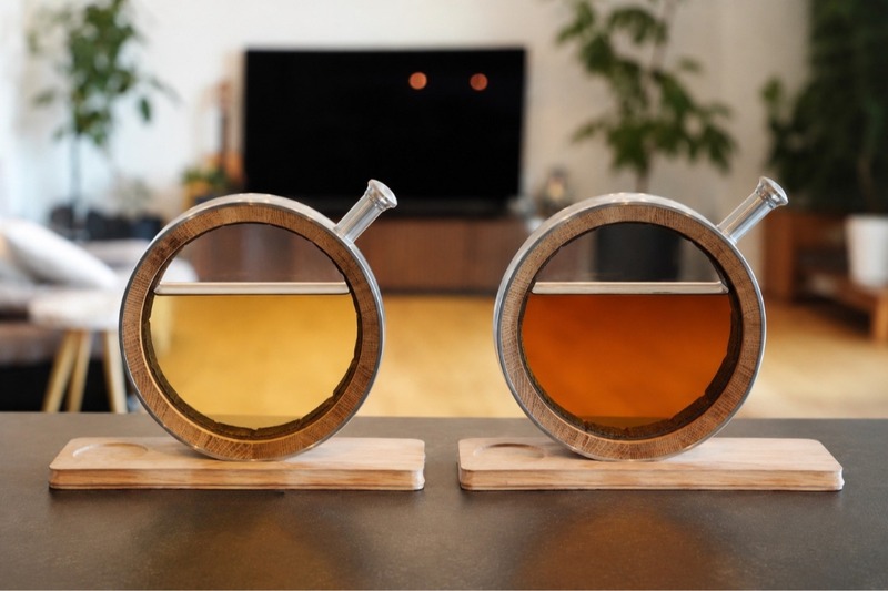 【熟成が「見える」卓上ミニ樽！】透明熟成樽「Visible Aging Barrel」が先行販売