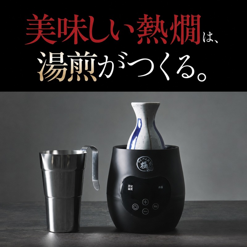 【累計5万台以上の販売「のんべえ横丁」の上位モデル！】電気酒燗器「のんべえ横丁 極」登場