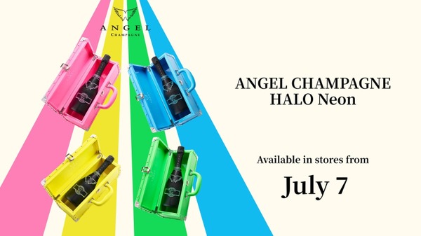 【専用Trunk（トランク）はエナメル素材！】ラグジュアリーシャンパーニュ「ANGEL CHAMPAGNE HALO Neon」販売 画像