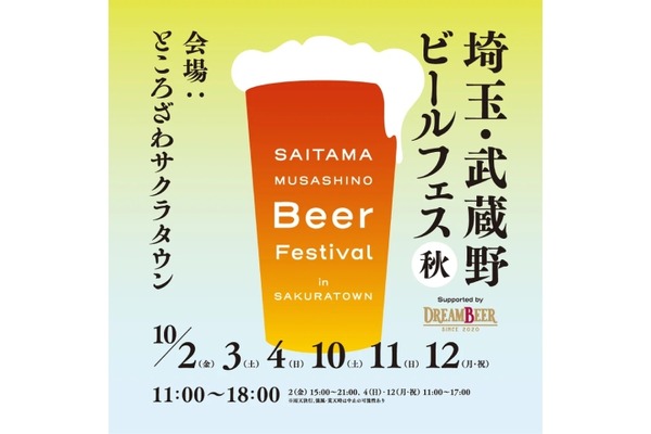 【埼玉県19ブルワリーが集結！】「埼玉・武蔵野ビールフェス in サクラタウン 2026秋」開催 画像
