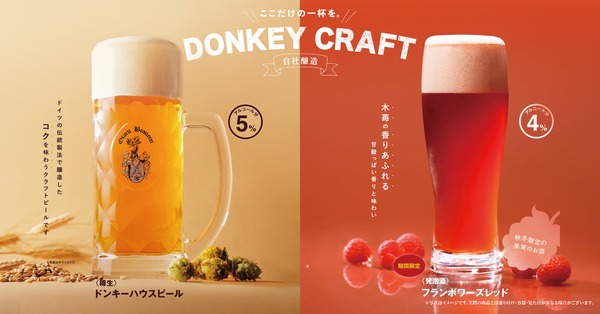 【びっくりドンキー自社醸造！】季節限定のお酒「フランボワーズレッド」提供開始 画像