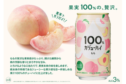 【桃果汁100%！】贅沢な果汁を楽しむチューハイ「100％カジューハイ　もも」新発売 画像
