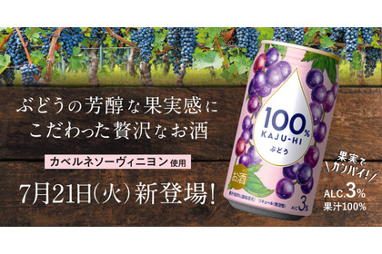 【カベルネソーヴィニヨン使用！】プレミアムな限定品「100％カジューハイ　ぶどう」新発売 画像