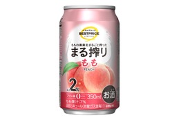 【衝撃価格！104円の缶チューハイが発売】イオンの“アルコール2%チューハイ”がうますぎると話題！「まる搾り もも」新発売 画像