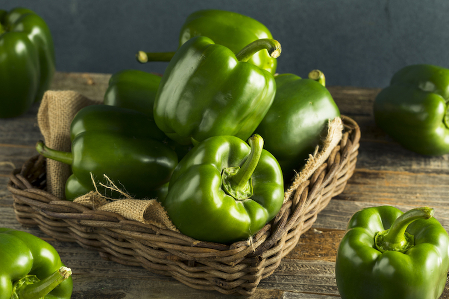 Raw,Green,Organic,Bell,Peppers,Ready,To,Cook,With