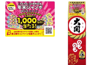 【発売40周年！「のものも」飲んで宝くじ3,000円相当をGET！？】レシートキャンペーン実施