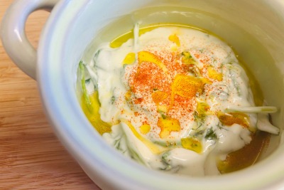 【レシピ】ギリシャヨーグルトが旨い！「ベビーほうれん草のヨーグルト和え」 画像