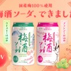 【大人の梅酒ソーダ！国産梅100%使用】「梅酒ソーダ ブランデー仕込み」「梅酒ソーダ ウイスキー仕込み」発売 画像