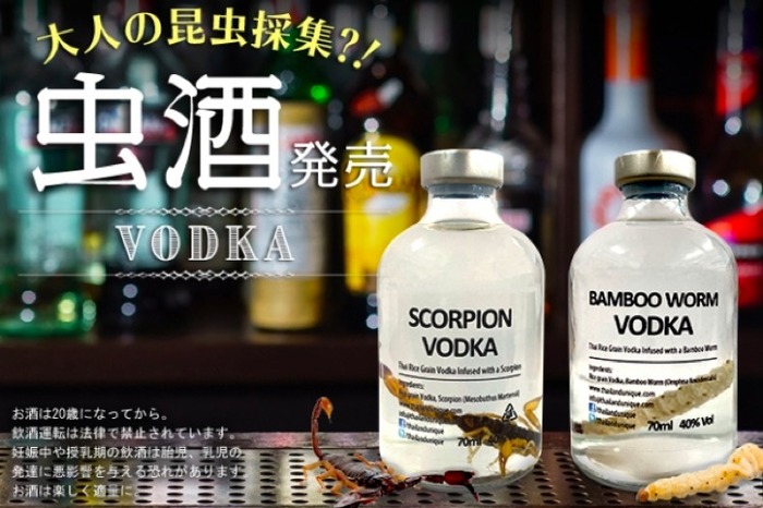 昆虫のはいったお酒！？「スコーピオンウォッカ」「バンブーワーム