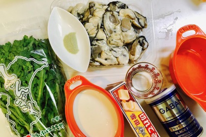 【レシピ】昆布茶が隠し味！「牡蠣と春菊のミルク炒め煮」 画像