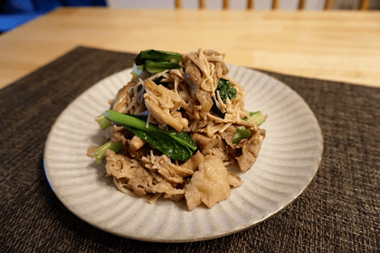 【レシピ】シンプルに旨い！「牛肉とえのきのオイスターソース炒め」 画像