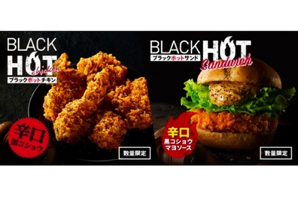 KFCの黒コショウな味わい「ブラックホットチキン」「ブラックホットサンド」発売！ 画像
