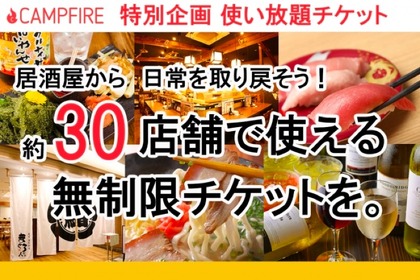 「飲み放題1年間無料券」などがリターンで貰えるクラウドファンディング開催！ 画像