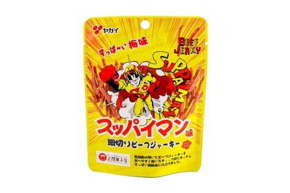 ヤガイ×上間菓子店の「スッパイマン味　細切りビーフジャーキー」新発売！ 画像