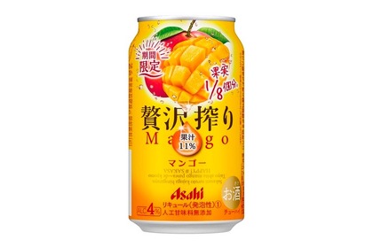 果実1/8個分の果汁11%を使用！「アサヒ贅沢搾り期間限定マンゴー」発売 画像