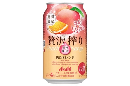 果汁31%使用！「アサヒ　贅沢搾り期間限定桃＆オレンジ」が発売 画像