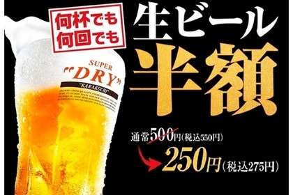 【激安】何杯でも生ビール半額250円！お得な牛角キャンペーンを見逃すな！ 画像