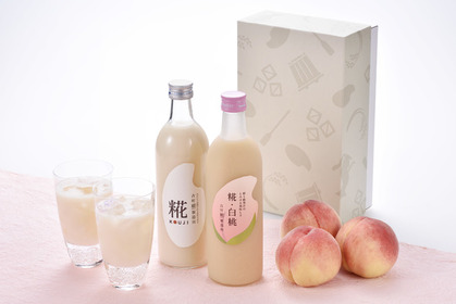 旬の桃果汁を使った冷やして楽しむ夏の甘酒 「糀・白桃」が7月1日に数量限定で新発売 画像