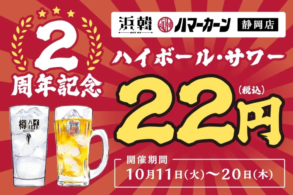 【激安】サワー&ハイボールが22円！2周年でお得なキャンペーンがアツすぎる