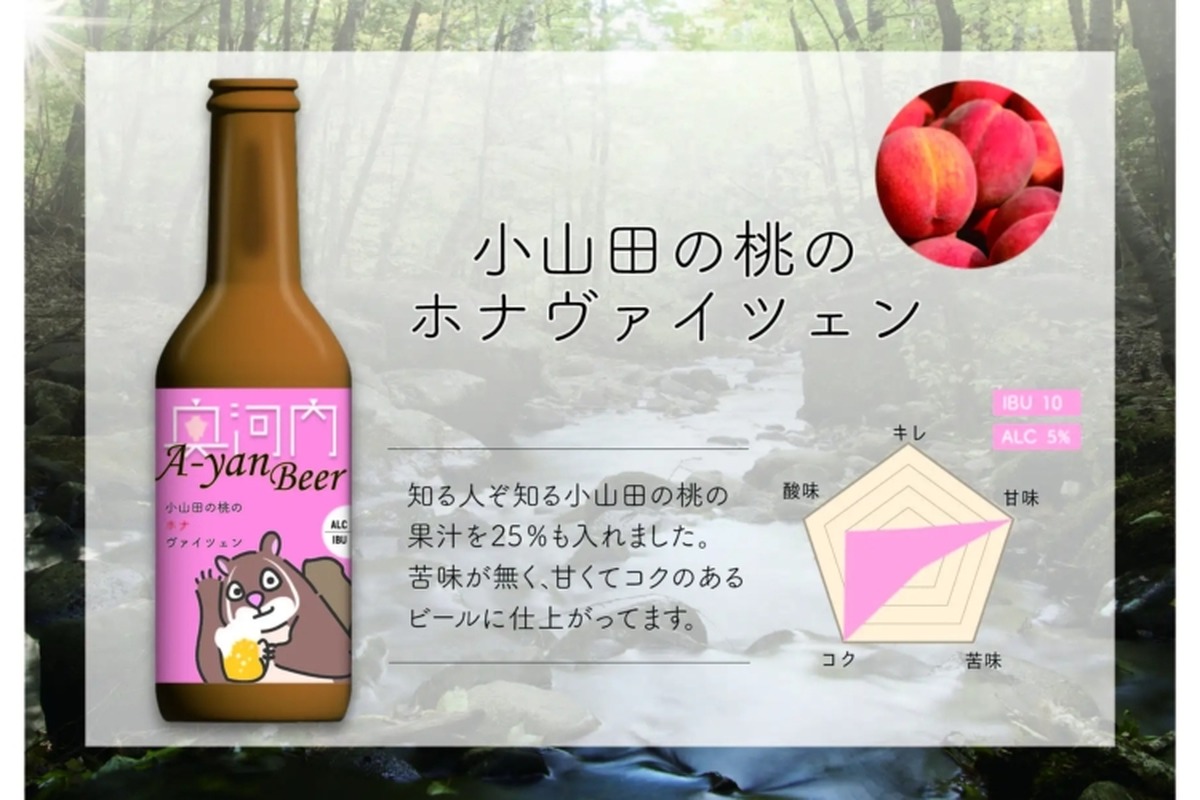 桃のクラフトビール「小山田の桃のホナヴァイツェン」が発売！