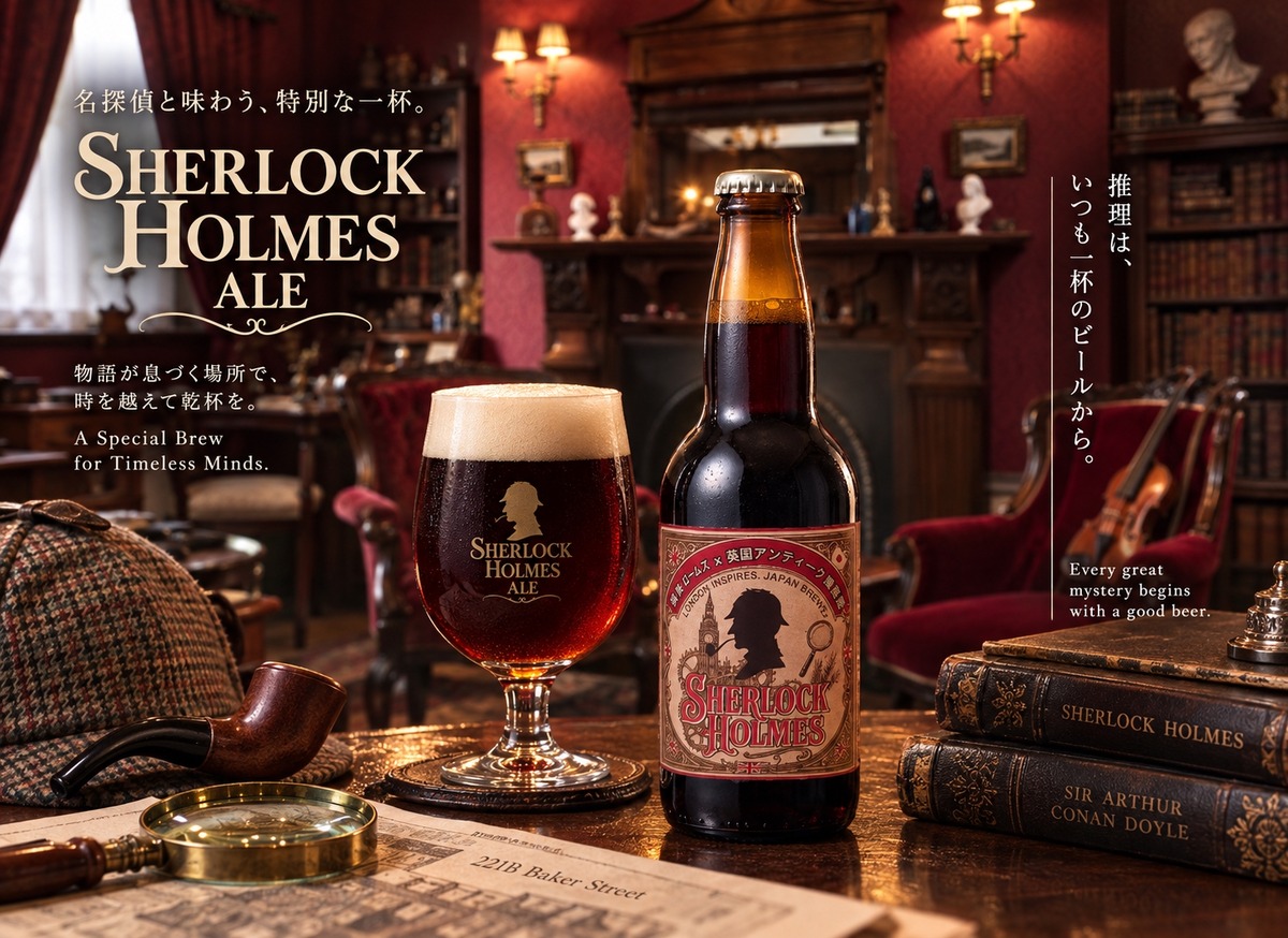 【シャーロック・ホームズのビール！？】鎌倉ビール × BAM鎌倉「SH エールビール」先行販売