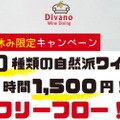 夏休み限定！自然派ワインの飲み放題が1時間1,500円で楽しめる！