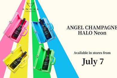 【専用Trunk（トランク）はエナメル素材！】ラグジュアリーシャンパーニュ「ANGEL CHAMPAGNE HALO Neon」販売