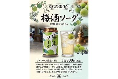 【梅を1年間じっくりと漬け込んだ至高の味わい！】いわて蔵ビールが新商品「梅酒ソーダ」を300缶限定で販売