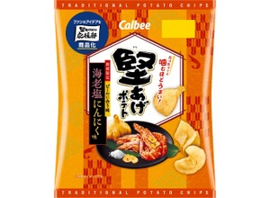 【最強おつまみ爆誕！ファン発案の“ビールに合う”味】堅あげポテト「海老塩にんにく味」が 6月16日から全国コンビニで先行発売