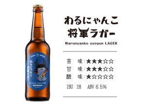 【ひこにゃんの公式ライバルがクラフトビールに！】「わるにゃんこ将軍ラガー」発売 画像